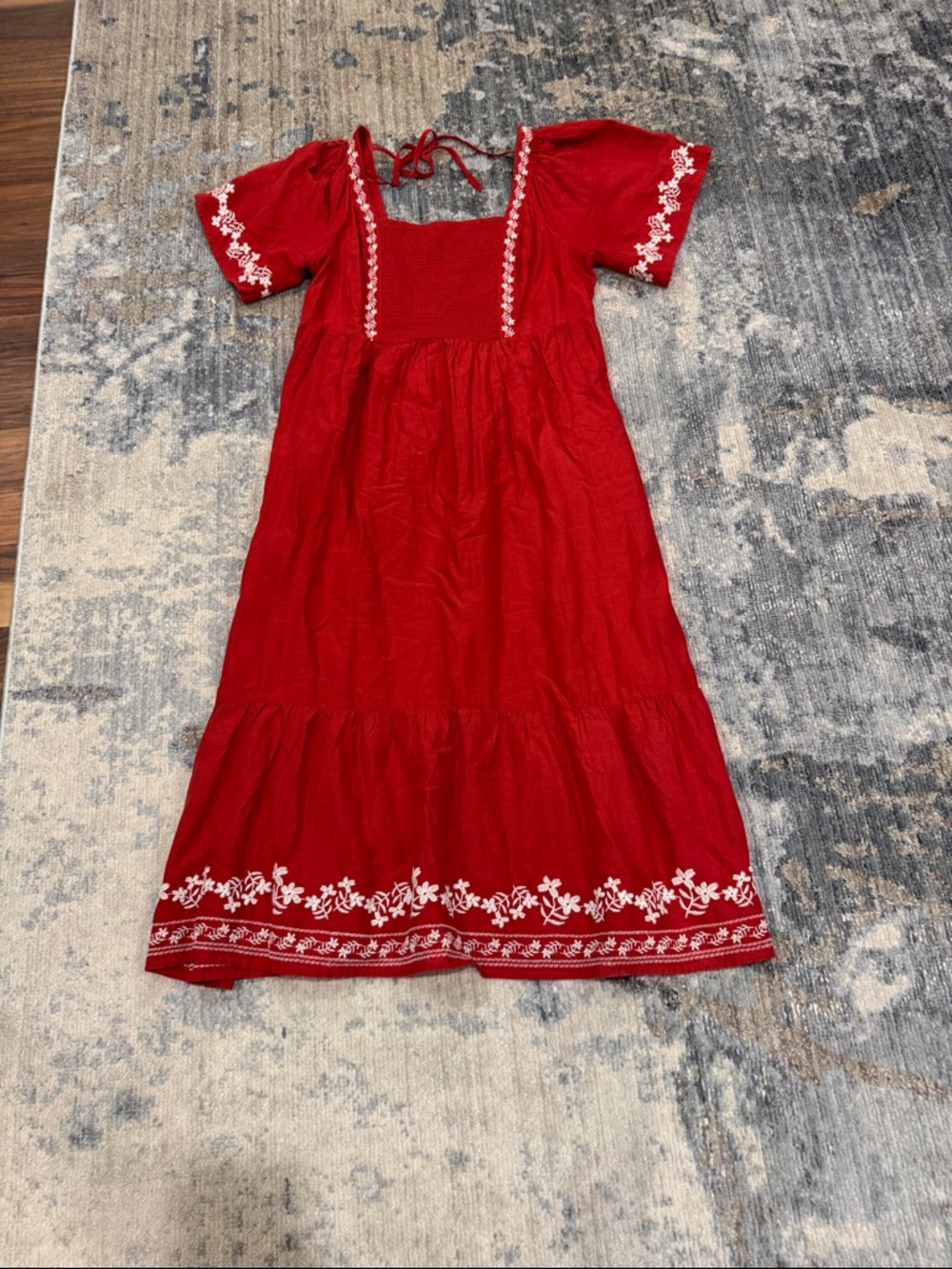 Red Embroidered Dress